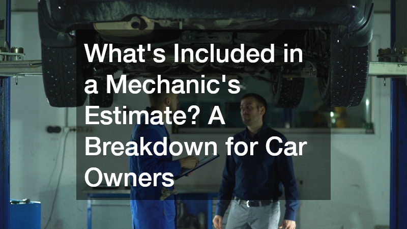a mechanic showing the repair estimate to a client